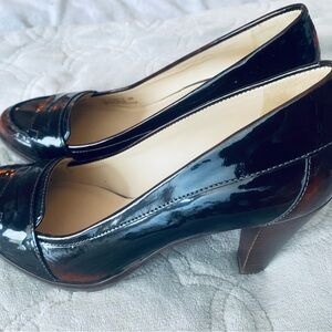 COLE HAAN Black Patent Leather Women's Shoes size 7.5 Nike Air